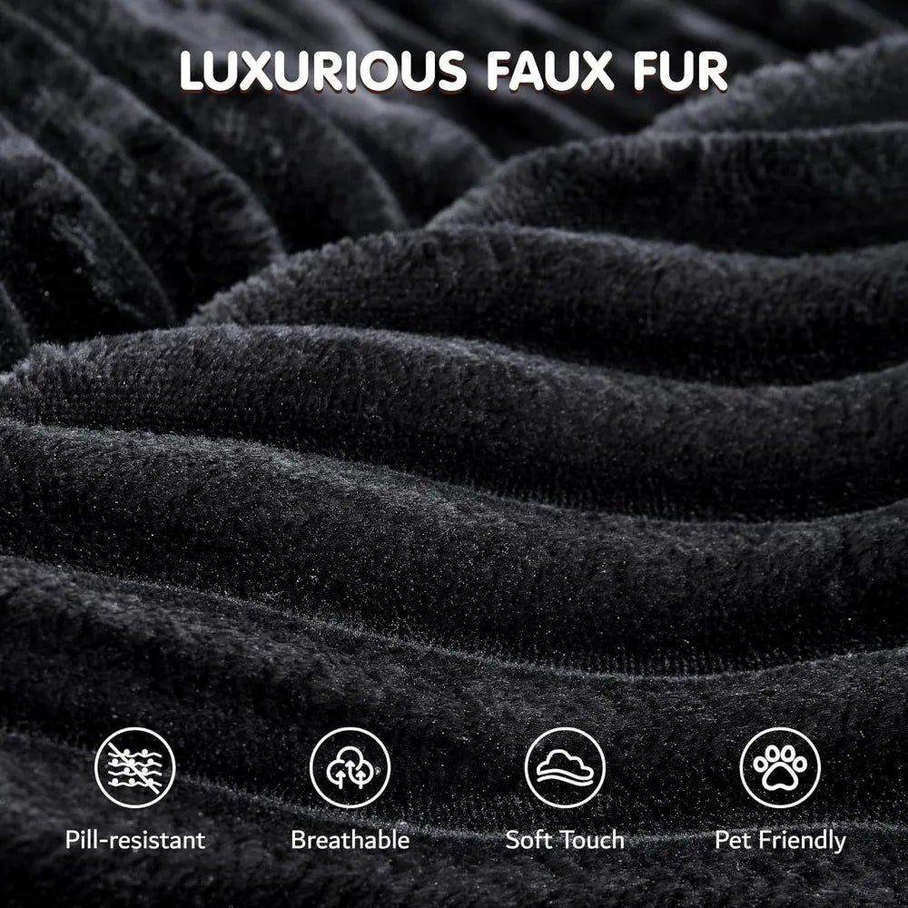 58" Oversized Round Chair Lounge Chaise Indoor, No Assembly Required, Cloud Large Circle Chair with Plush Fuax Fur, Fluffy Mode