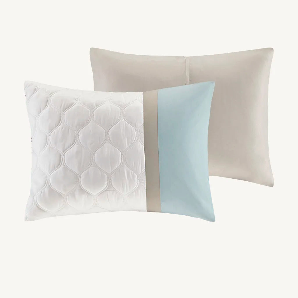 Queen 8 Piece Comforter Set (Seafoam + Polyester + Queen)