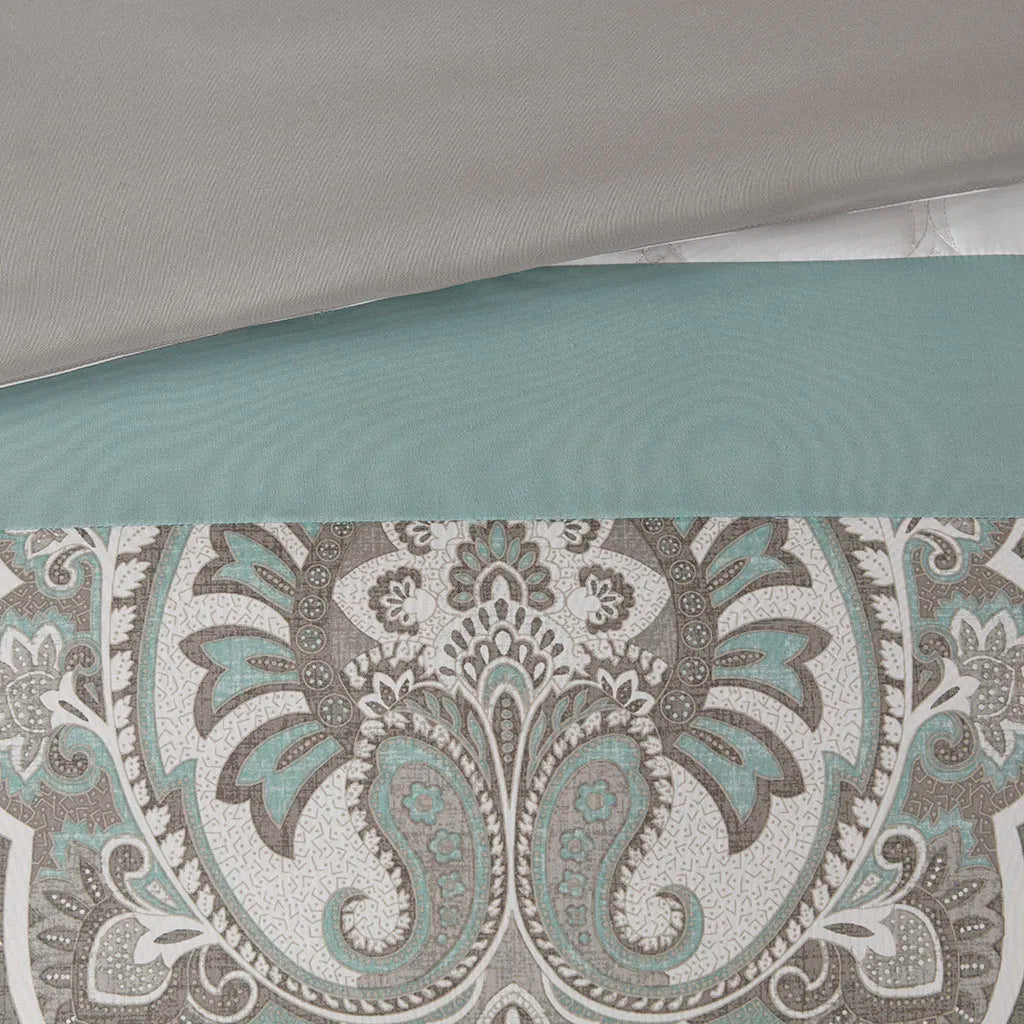 Queen 8 Piece Comforter Set (Seafoam + Polyester + Queen)
