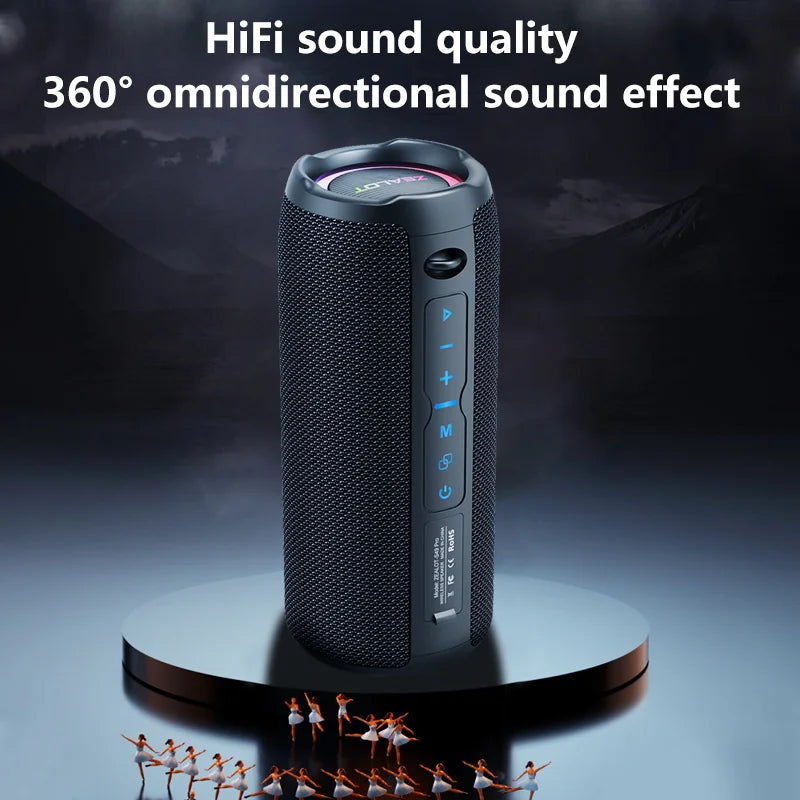 Zealot S49 pro Wireless Speaker,Outdoor Portable Subwoofer Speaker Waterproof IPX 6,, Dual Pairing,3000mAh.