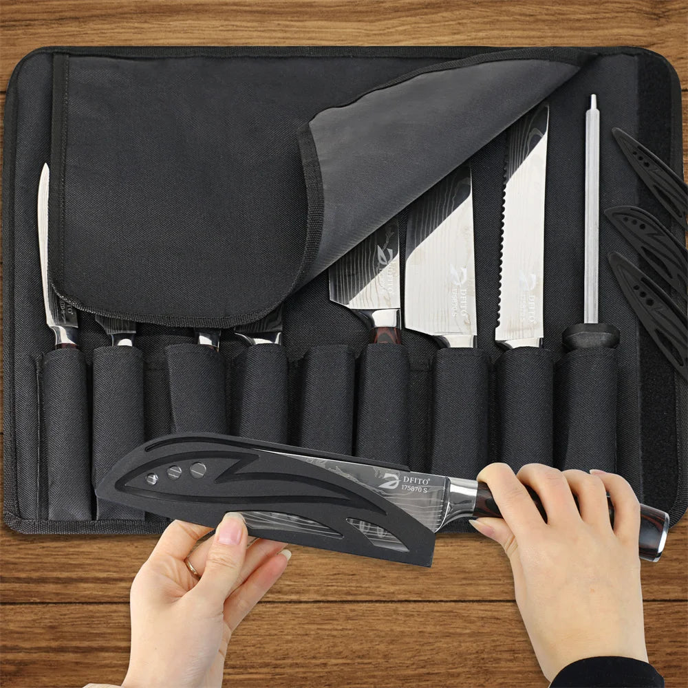 MDHAND Damascus Stainless Steel Kitchen Knife Set With Nylon Bag