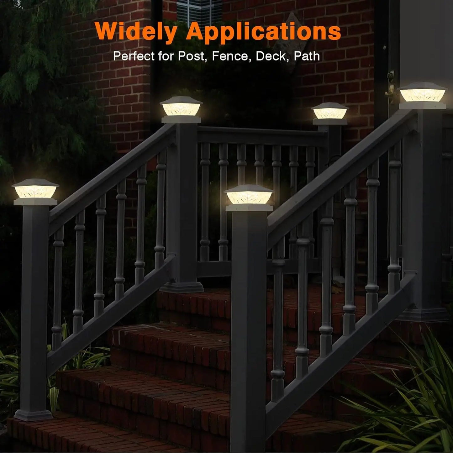 KPSTEK Solar Post Lights Two Mode Brightness For Posts
