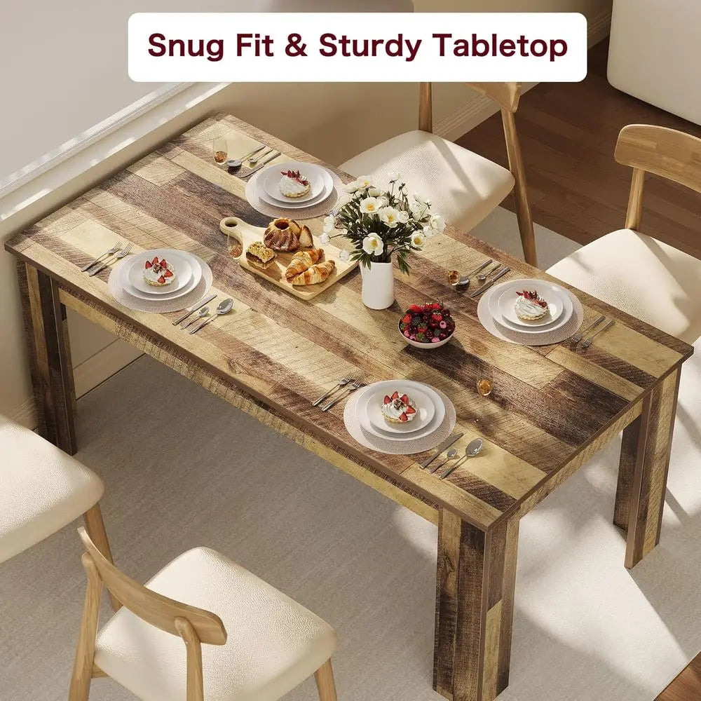 Farmhouse Style Rectangular Dining Table for Modern Kitchens