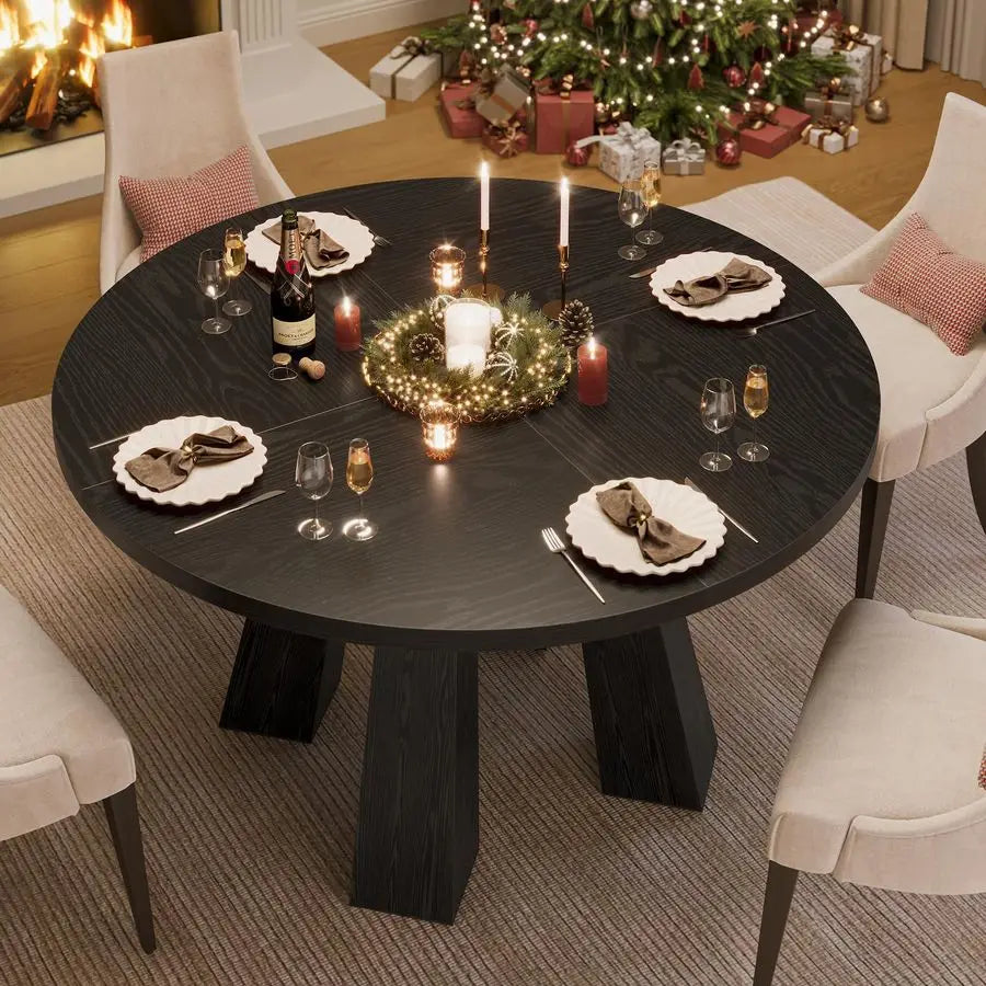 XMSJ Round Dining Table Farmhouse Kitchen For Dining Room