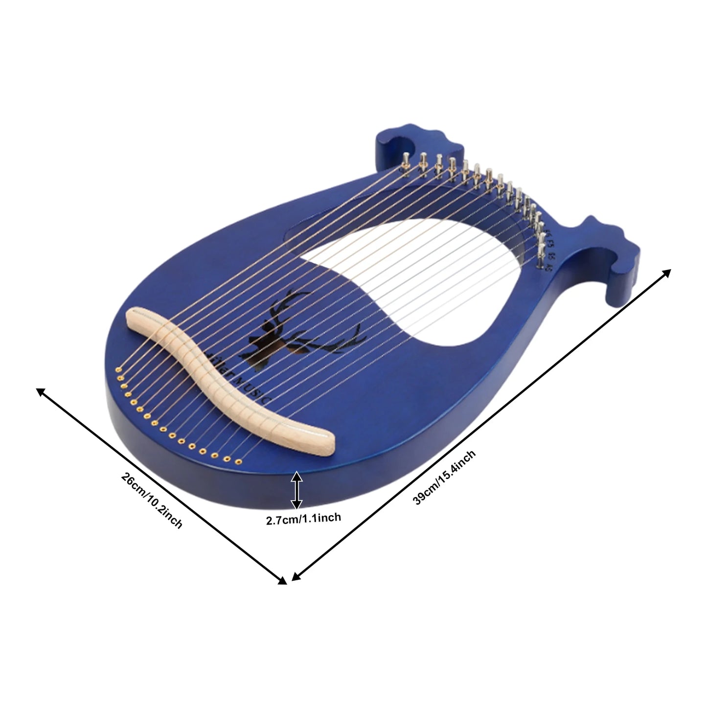 Wooden Lyre Harp for Beginners Professionals Portable String Instrument