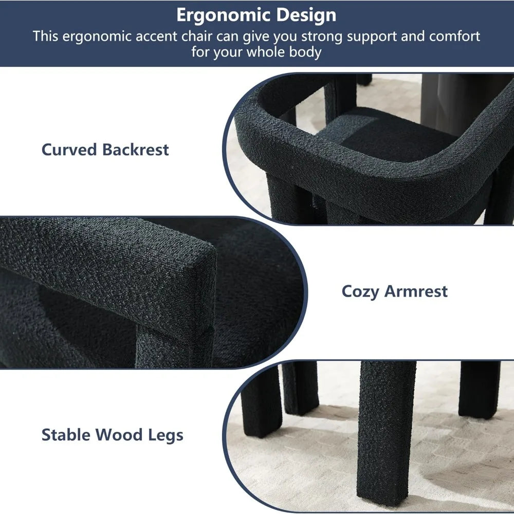 Modern Fabric Upholstered Dining Chairs Set of 2 Living Room