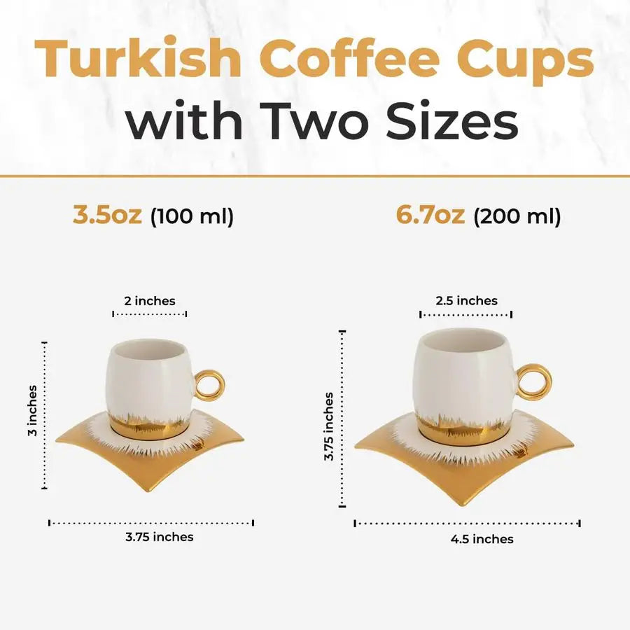 Coffee Cup Set of 6 with Saucers amp Tray Luxury Arabic Greek Japanese Marble Ceramic Tea Cups for Espresso Cappuccino Latte Moc