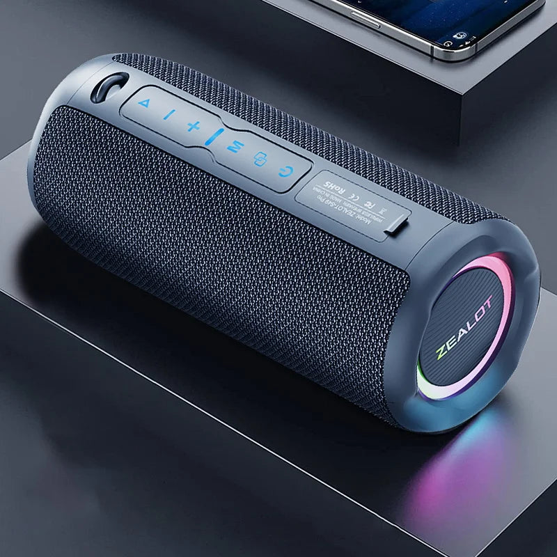 Zealot S49 pro Wireless Speaker,Outdoor Portable Subwoofer Speaker Waterproof IPX 6,, Dual Pairing,3000mAh.