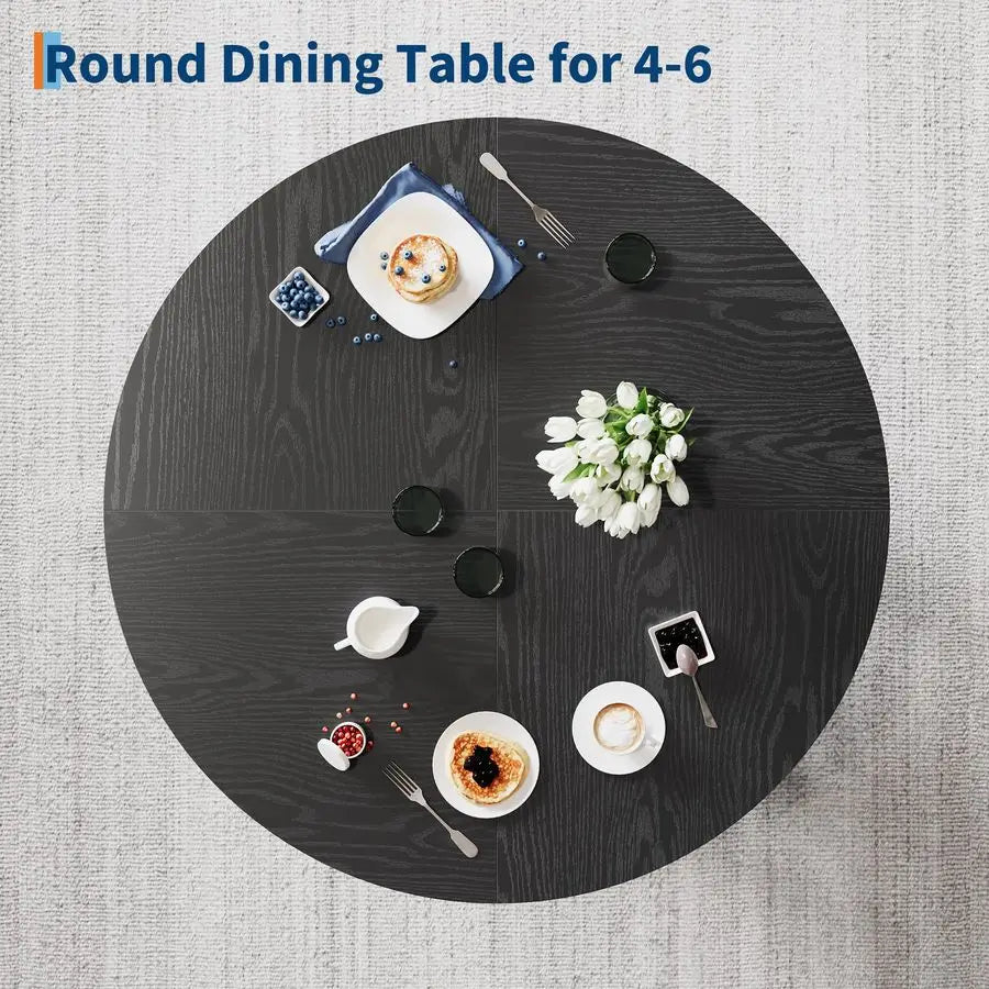 XMSJ Round Dining Table Farmhouse Kitchen For Dining Room