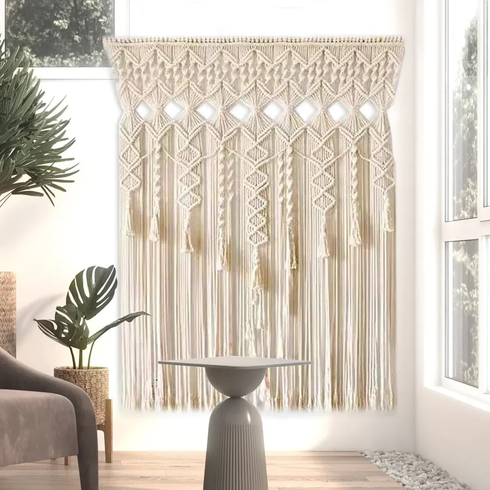 Macrame Woven Wall Hanging Tapestry Boho Backdrop Curtain Home Decor