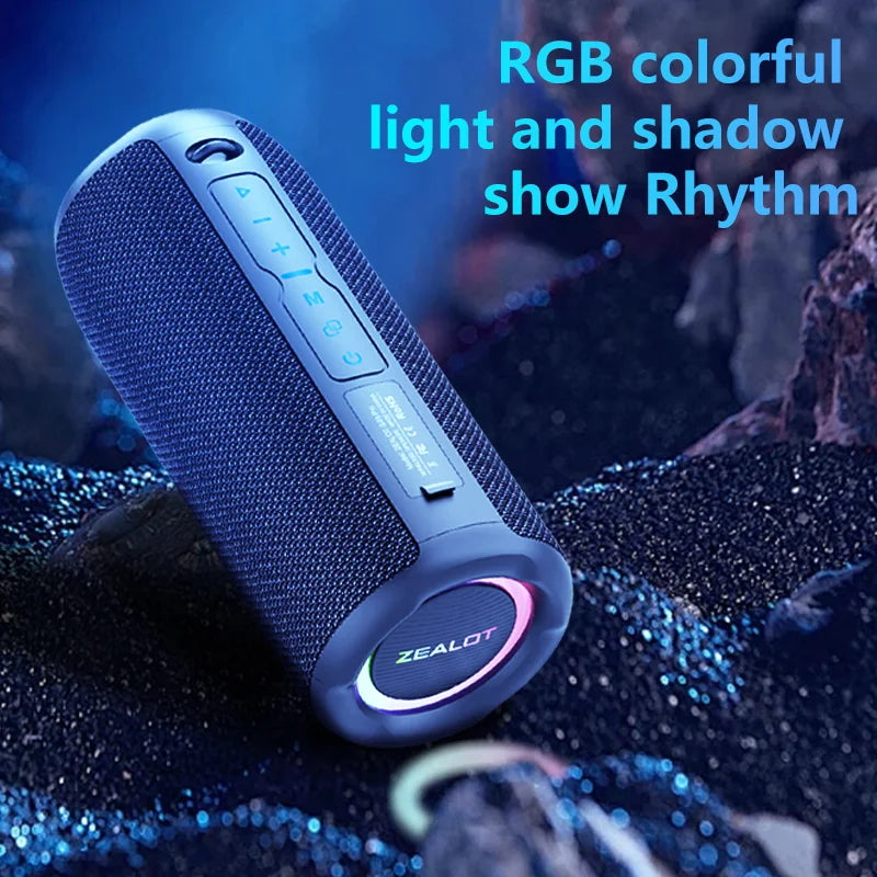 Zealot S49 pro Wireless Speaker,Outdoor Portable Subwoofer Speaker Waterproof IPX 6,, Dual Pairing,3000mAh.
