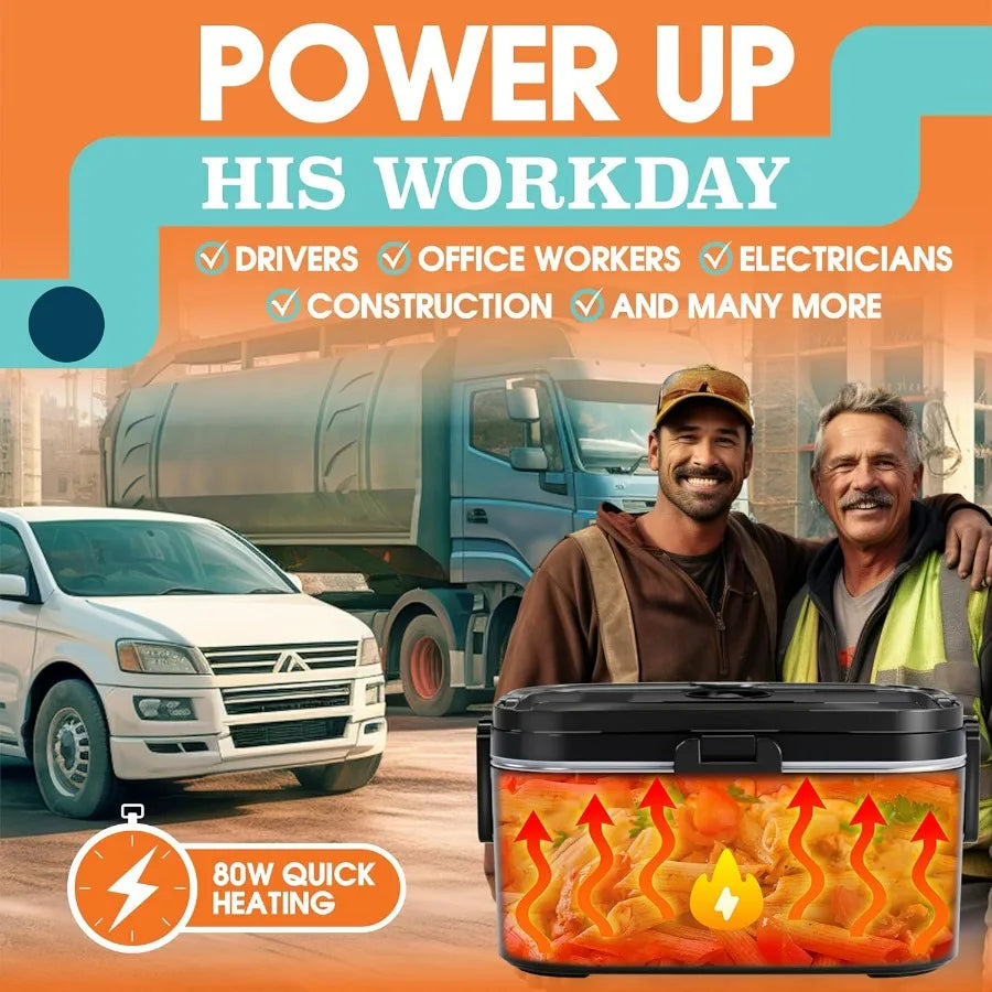 Portable Electric Lunch Box For Adults 80W Warmer And Heater