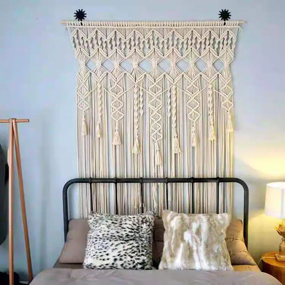 Macrame Woven Wall Hanging Tapestry Boho Backdrop Curtain Home Decor