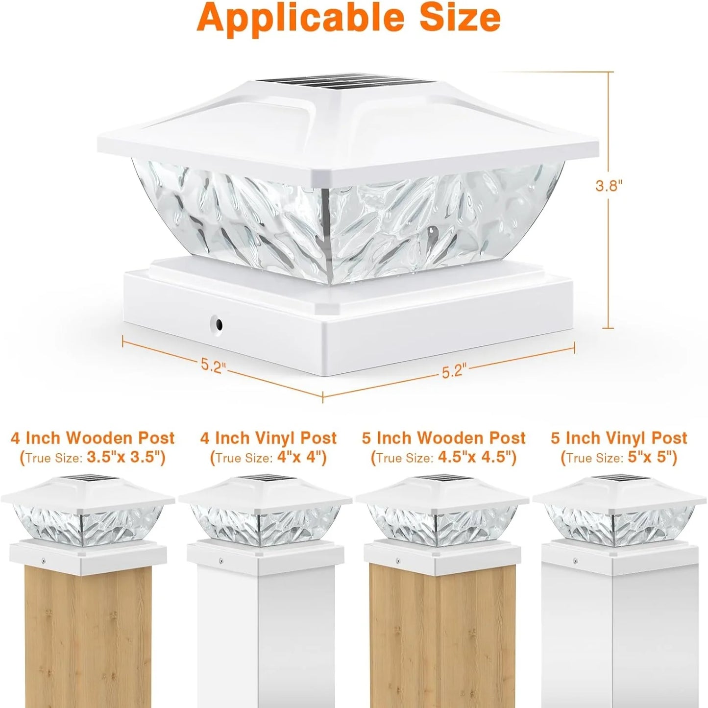 KPSTEK Solar Post Lights Two Mode Brightness For Posts