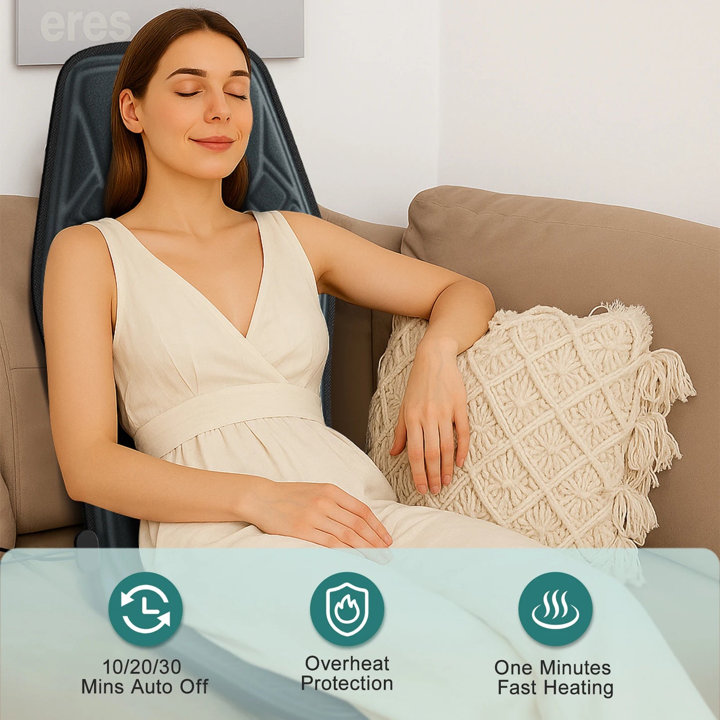 Massage Seat Cushion With Heating, Full Body Vibration, Massage Chair Cushion For Men Women, Use at Home Office, Christmas Gifts