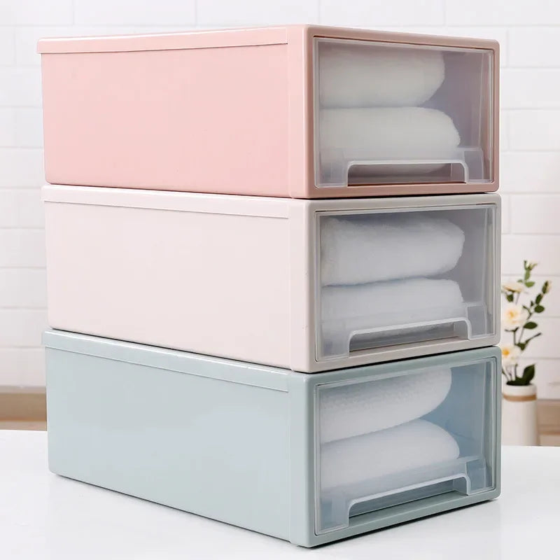 Stackable Quilt Storage Drawer Organizer Plastic Box For Wardrobe Closet
