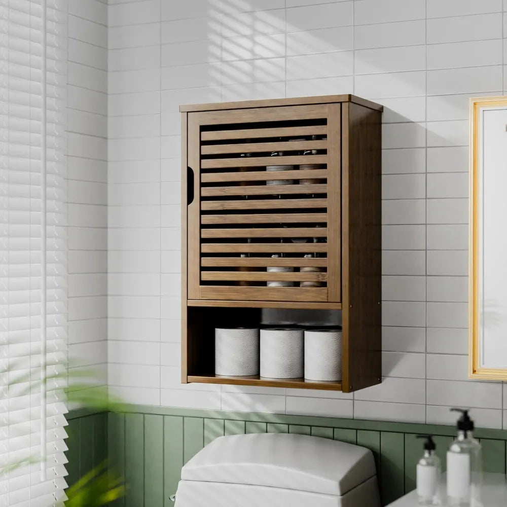 Medicine Cabinet Wall Hanging With Adjustable Shelf Over Toilet
