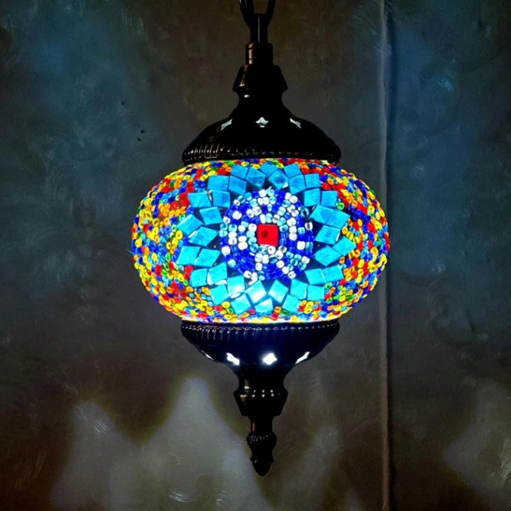 Turkish Moroccan Mosaic Hanging Pendant Lamp E27 For Home Decor