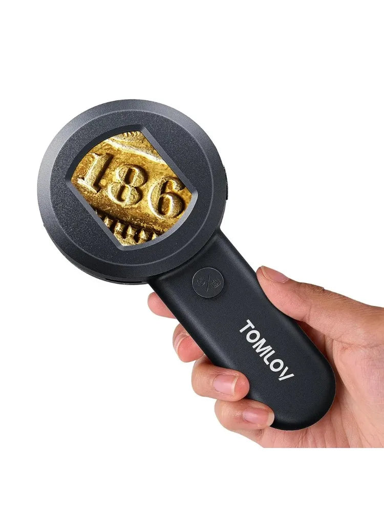 TOMLOV P10 Handheld Microscope Coin Loupe With Light