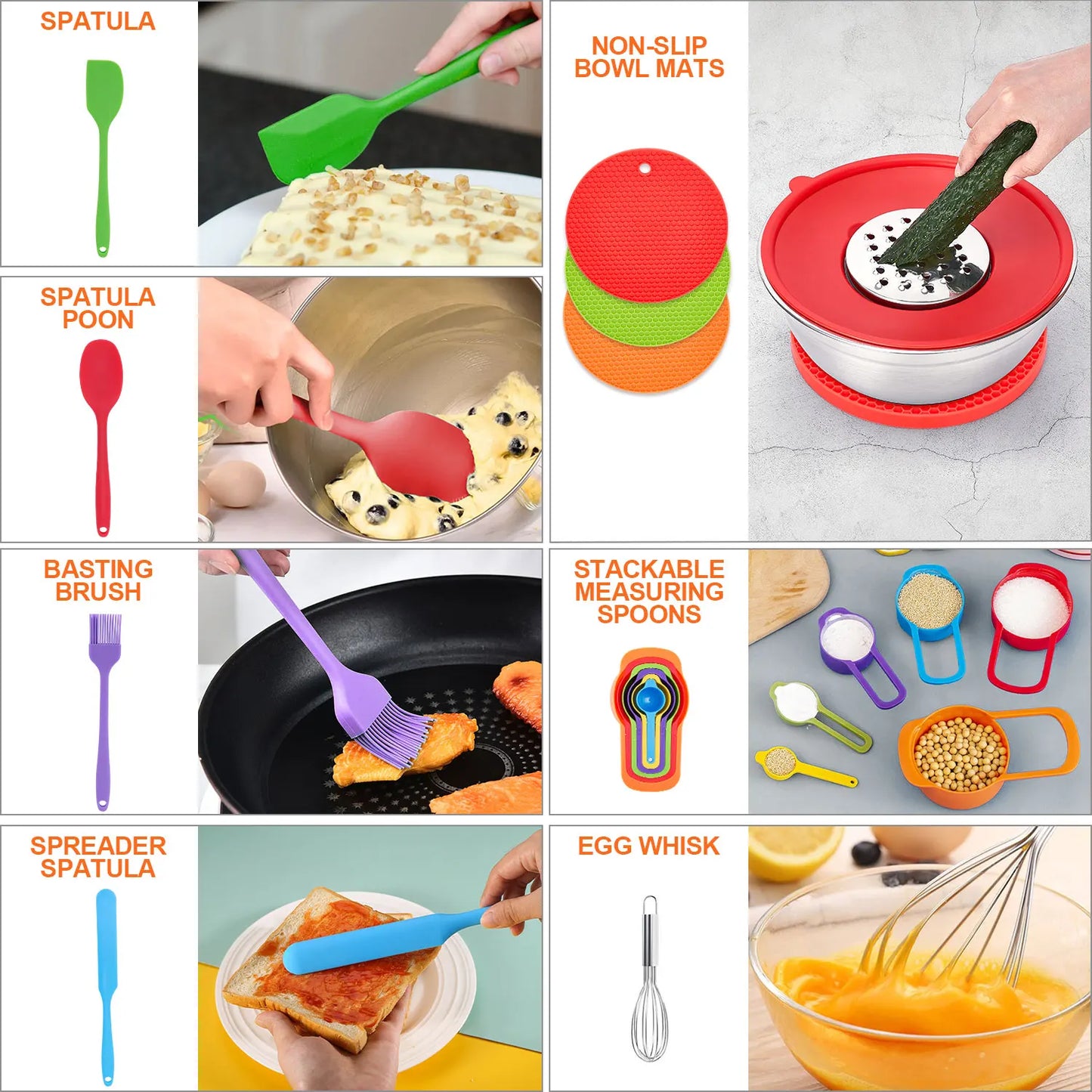 Noned Stainless Steel Mixing Bowl Set for Kitchen Essentials