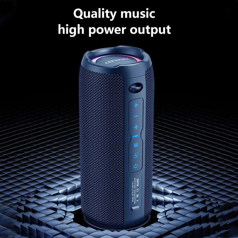 Zealot S49 pro Wireless Speaker,Outdoor Portable Subwoofer Speaker Waterproof IPX 6,, Dual Pairing,3000mAh.