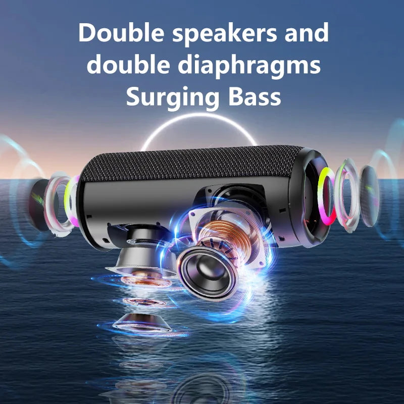 Zealot S49 pro Wireless Speaker,Outdoor Portable Subwoofer Speaker Waterproof IPX 6,, Dual Pairing,3000mAh.