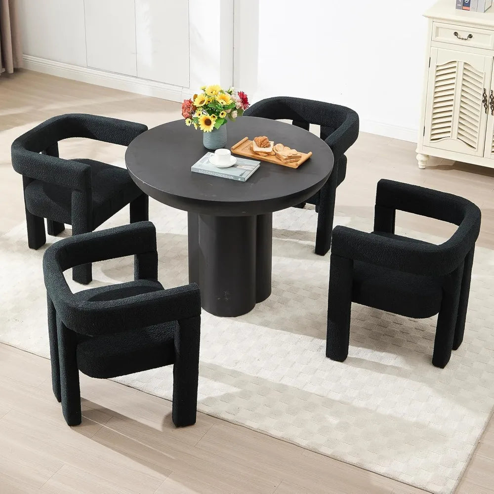 Modern Fabric Upholstered Dining Chairs Set of 2 Living Room