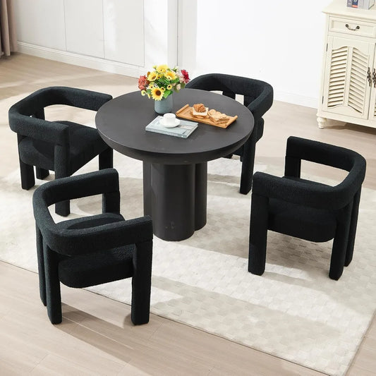 Modern Fabric Upholstered Dining Chairs Set of 2 Living Room