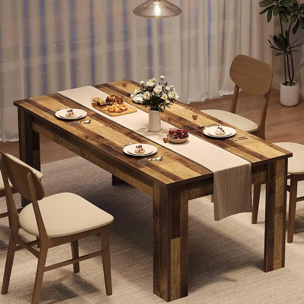 Farmhouse Style Rectangular Dining Table for Modern Kitchens