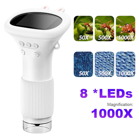 APWIKOGER Handheld Digital Microscope 1000X IPS Screen 2MP