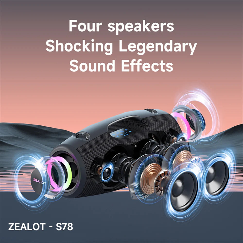 Zealot-S78 120W Bluetooth Speaker Output Power Bluetooth Speaker with Excellent Bass Performace Hifi speaker