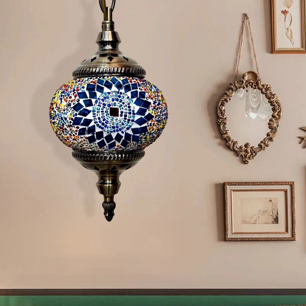 Turkish Moroccan Mosaic Hanging Pendant Lamp E27 For Home Decor